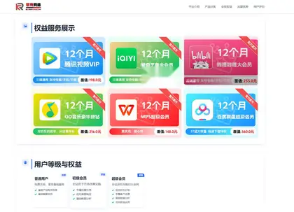 两款大气数字权益官网HTML单页源码