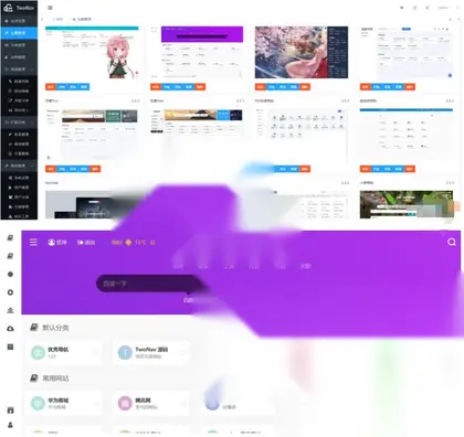 TwoNav网址导航系统源码，去授权破解版 网址导航大全新版附带后台,内置20多套 主题模板